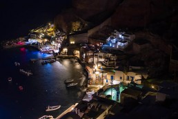 Amoudi Bay, restraurant, taverna, lobster, Dimitris Ammoudi Taverna, Oia, Santorini, Greece, Aegean Sea, Escape Stock Photography