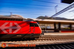 Escape Stock Photography, Stock, Visp station train, Switzerland