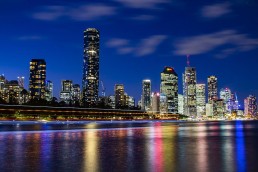Escape Stock Photography, Brisbane River, ferry lights